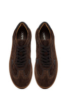 Woman Brown Lace-Up Suede Leather Sneaker | Derimod