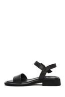 Women's Black Leather Ankle Buckle Sandals | Derimod