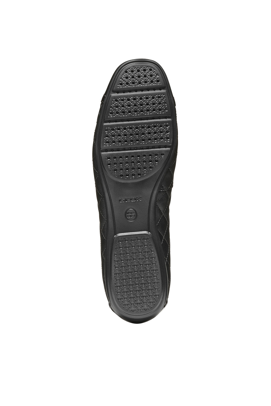 Geox Women's Black Annytah Quilted Patterned Leather Ballerina