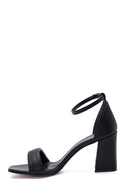Women's Black Thick Heeled Sandals | Derimod