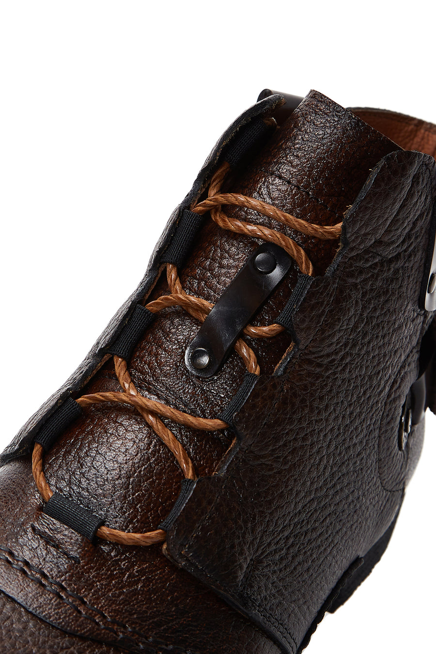 Men's Brown Leather Flat Boots