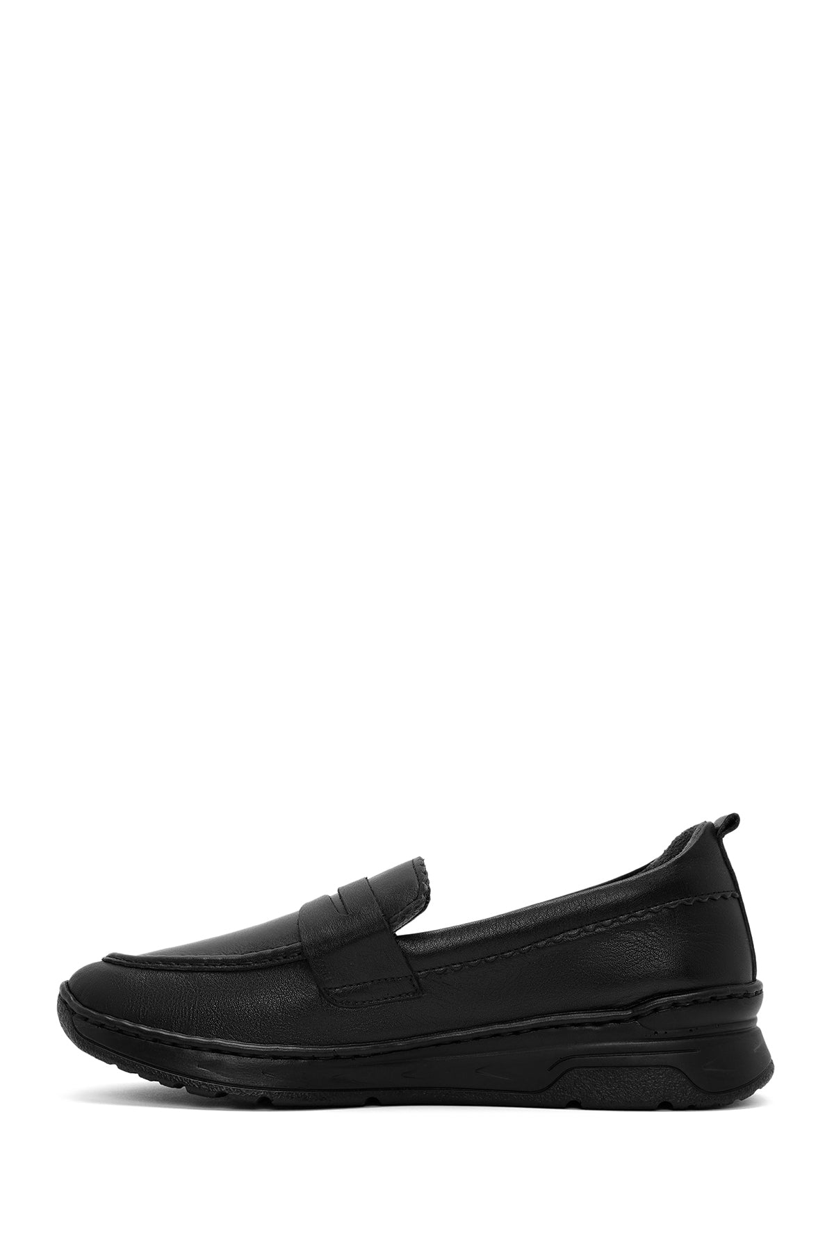 Kadın Siyah Deri Comfort Loafer