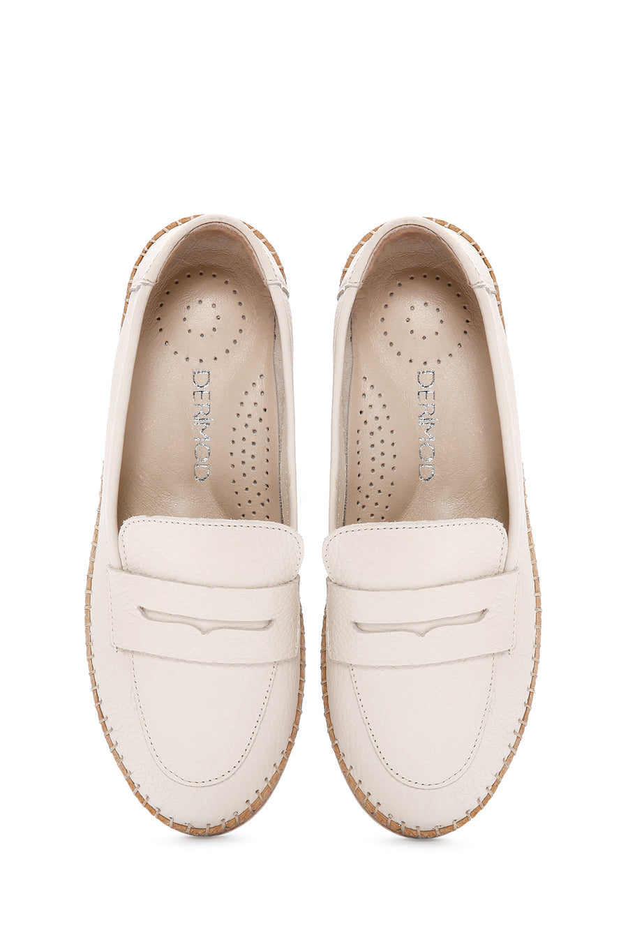 Kadın Bej Deri Comfort Loafer