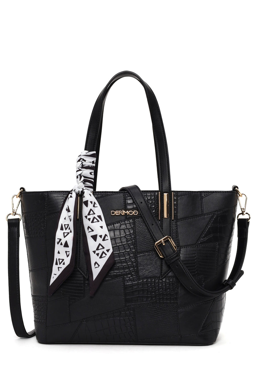 Woman Black Long Strap Printed Shoulder Bag WB150021SK | Derimod