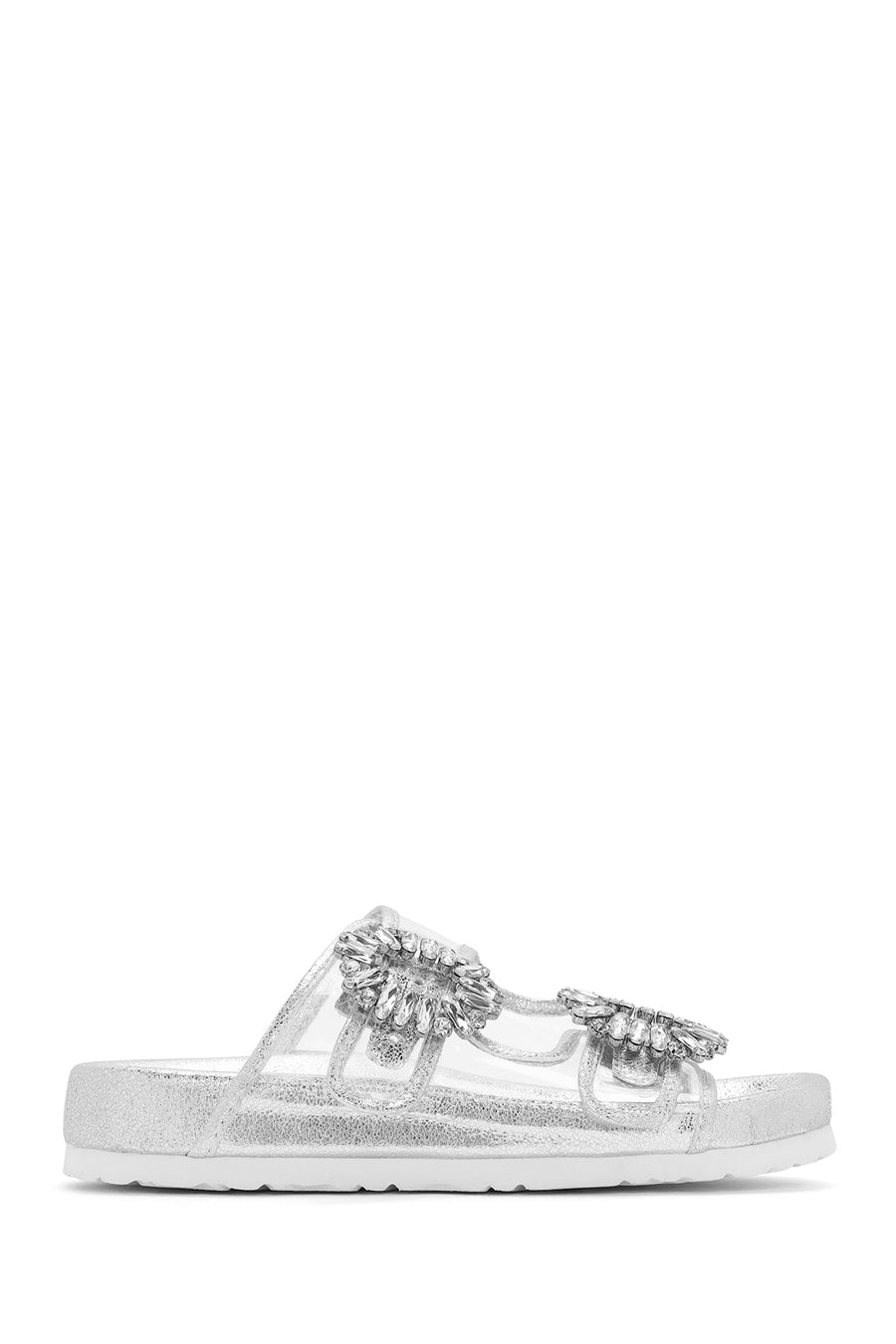 Women's Transparent Double Buckle Stone Slippers 25SFE4501PV | Derimod