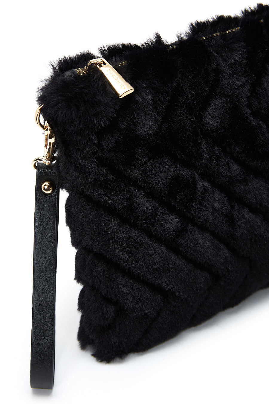Women's Black Plush Portfolio Bag