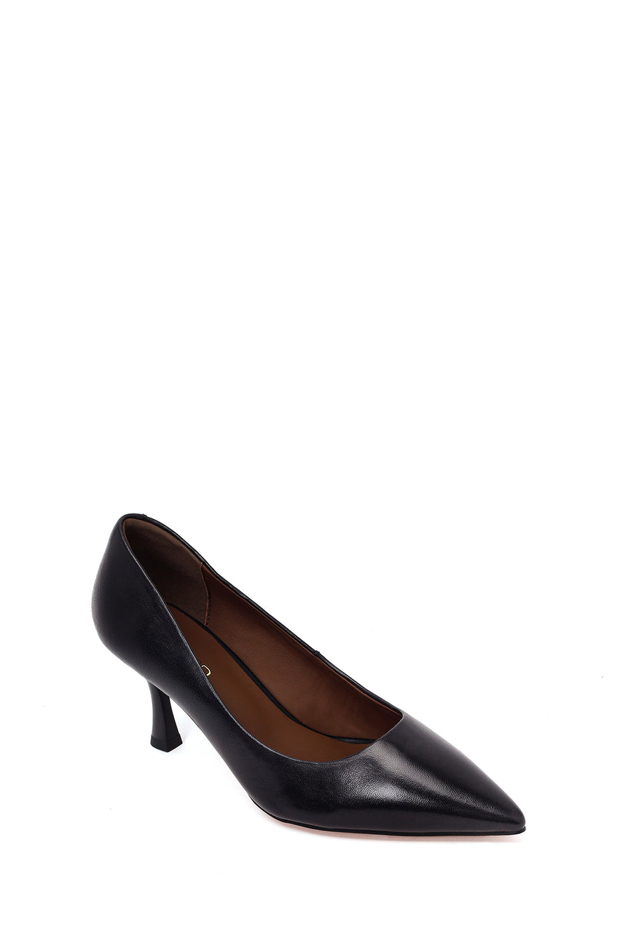 Kadın Siyah İnce Topuklu Deri Stiletto