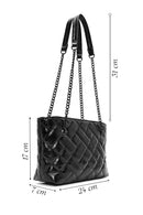 Women's Black Long Chain Strap Quilted Shoulder Bag | Derimod