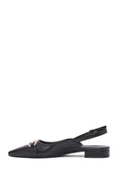 Women's Black Accessory Open Back Ballerinas | Derimod
