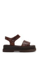Women's Brown Chunky Leather Sandals | Derimod