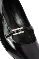 Women's Black Accessory Detailed Patent Leather Ballerinas | Derimod