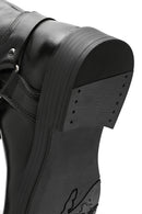 Women's Black Buckle Detailed Leather Boots | Derimod