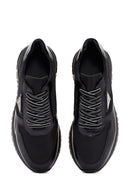 Men's Black Thick Sole Lace Up Leather Sneaker | Derimod