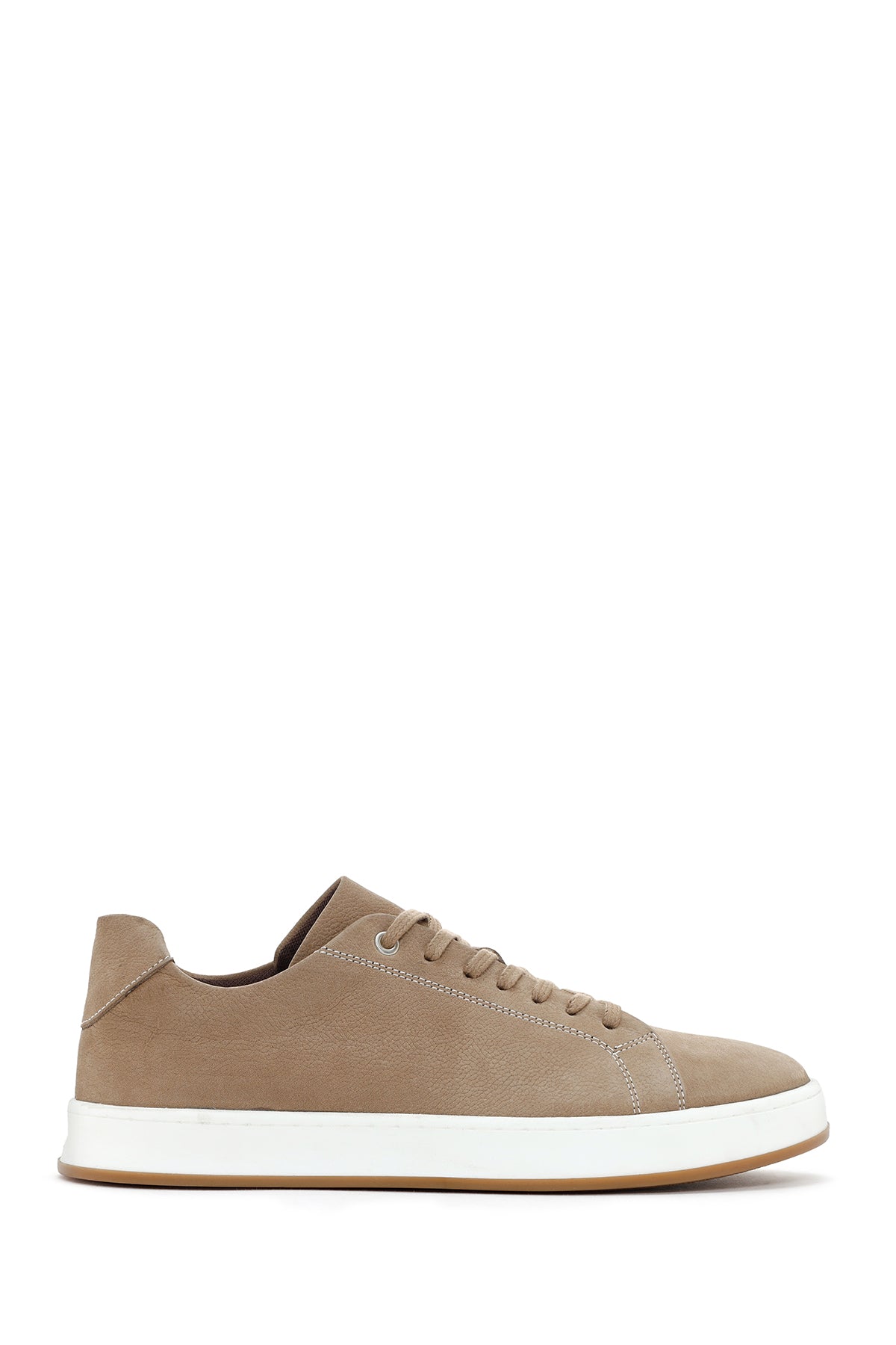 Men's Beige Lace-Up Nubuck Leather Sneaker 24SFD6436V3 | Derimod