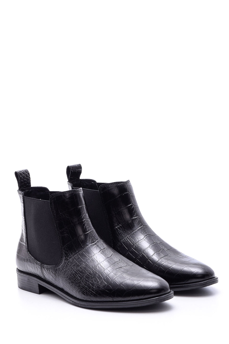 Women's Crocodile Patterned Leather Boots