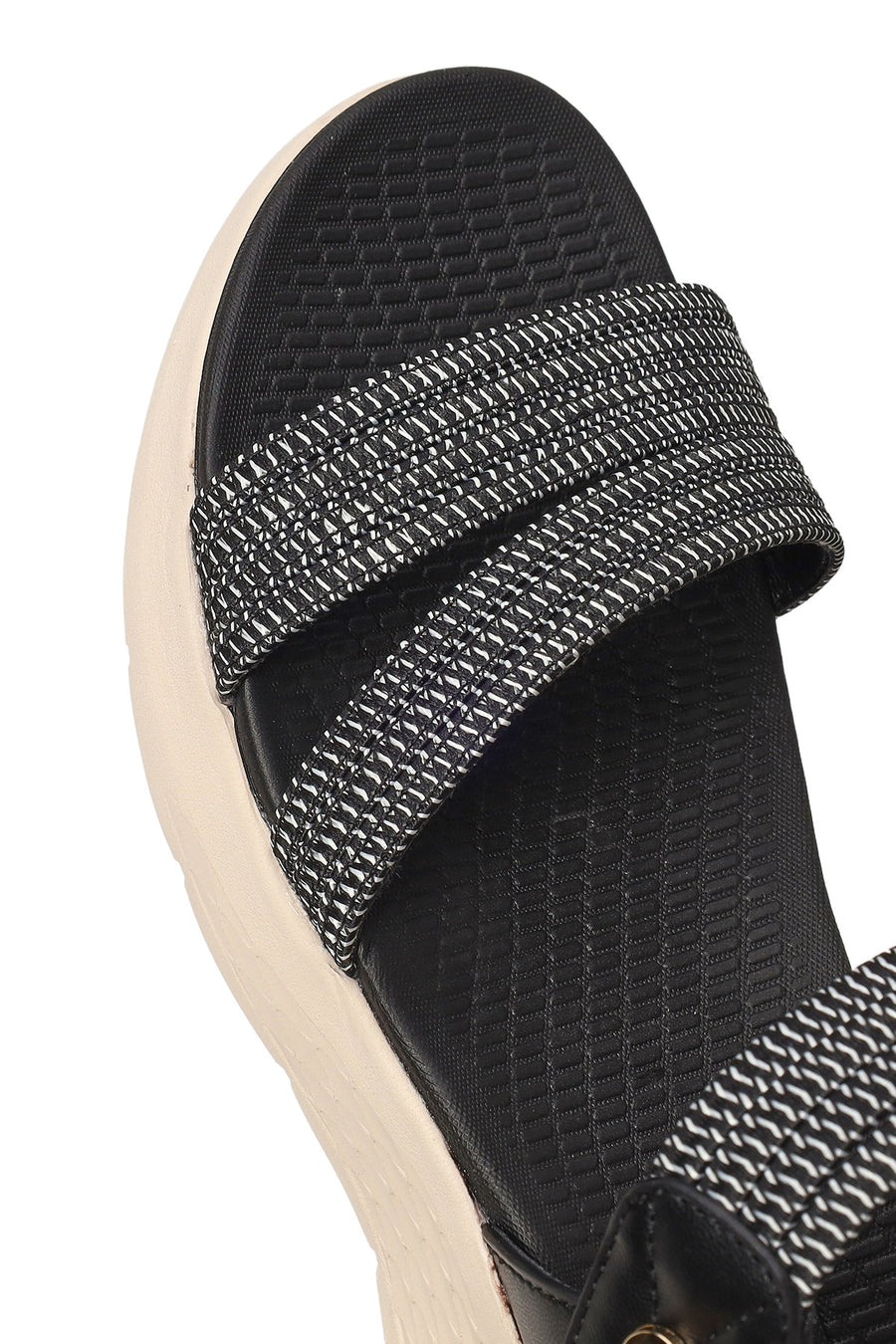 Woman Black Thick-Soled Fabric Comfort Sandal