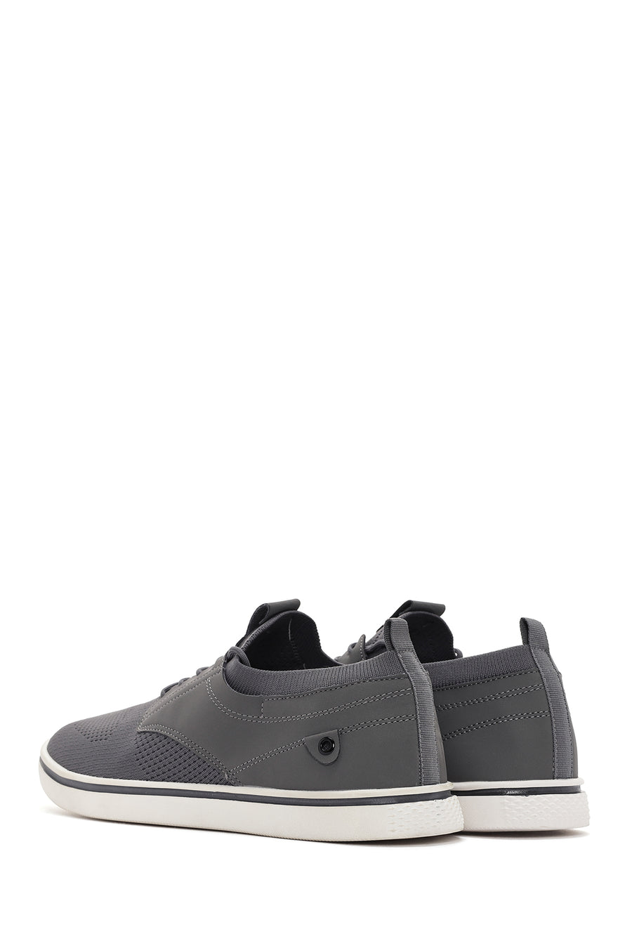 Erkek Gri Bağcıklı Kumaş Sneaker