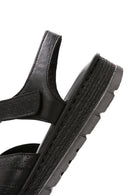 Women's Black Ankle Strap Leather Comfort Sandals | Derimod