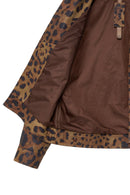 Valenza Women's Brown Leopard Patterned Leather Jacket | Derimod