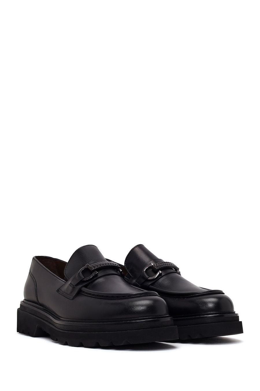 Male Black Leather Casual Loafer