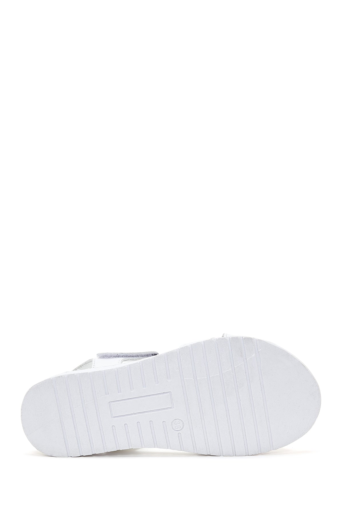 Kadın Beyaz Deri Comfort Sandalet