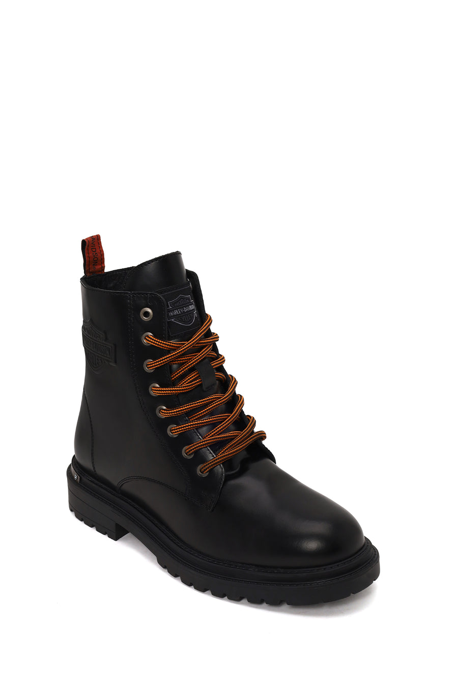 Harley Davidson Male Black Steven Zip Closure Leather Combat Boots