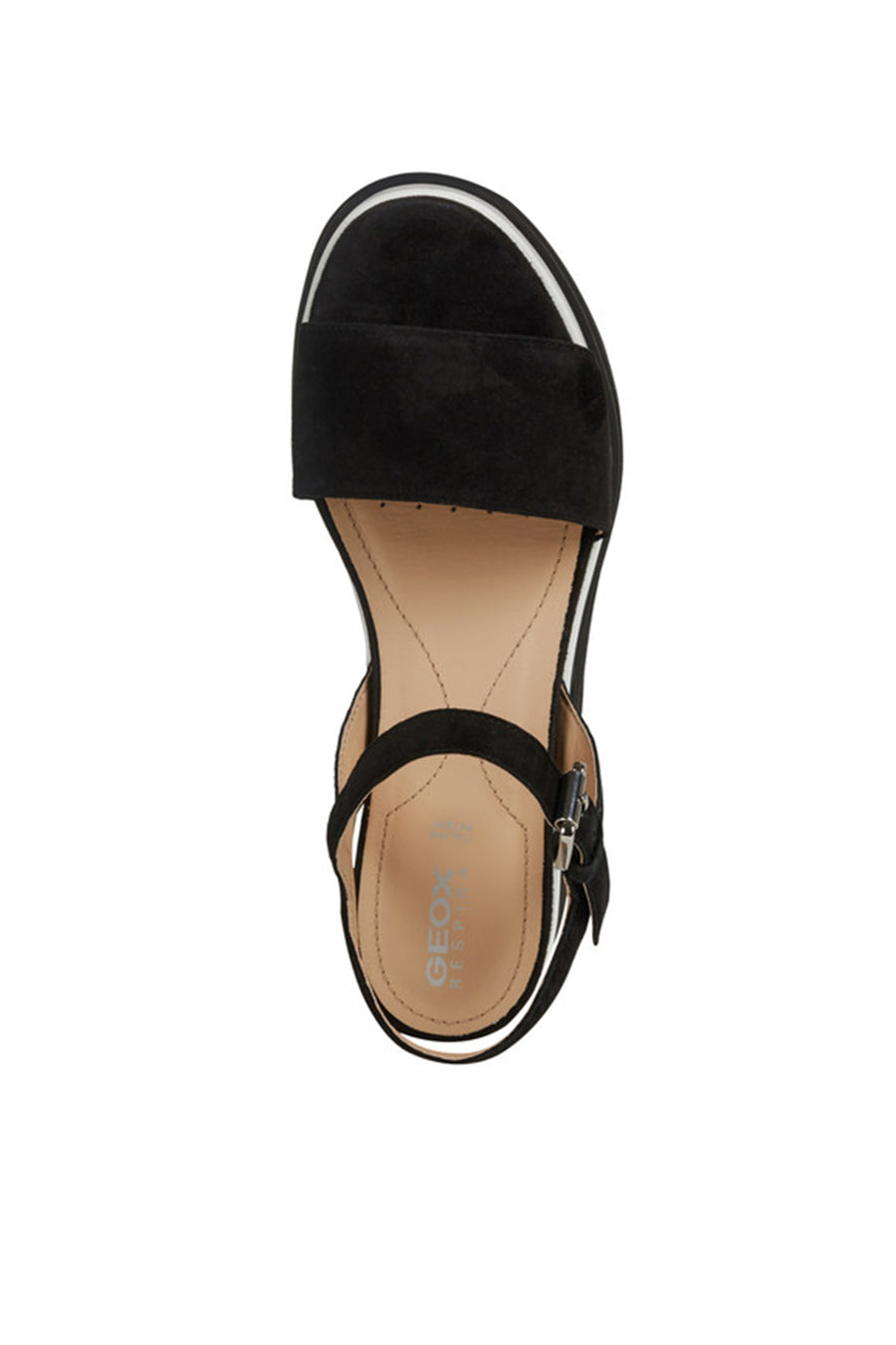 Geox Kadın Siyah D Gardenia C - Goat Suede Bilekten Tokalı Kalın Tabanlı Deri Sandalet