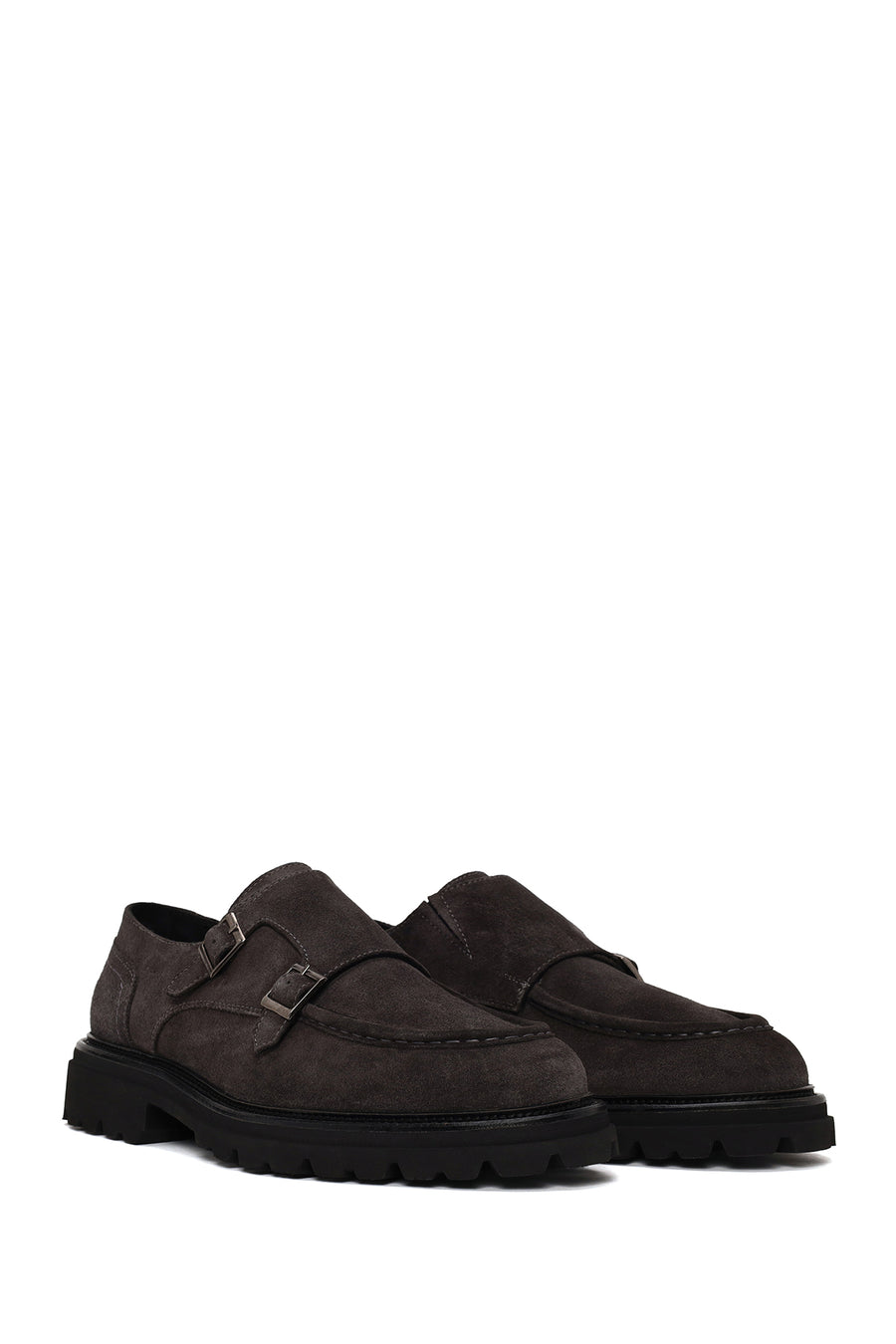 Male Fume Double-Buckle Thick-Soled Suede Casual Shoes