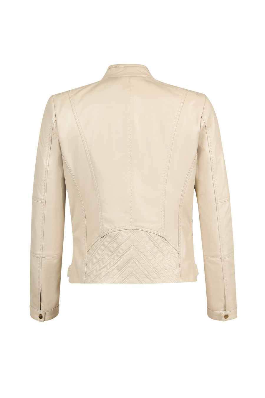 Donna Women's Beige Short Leather Jacket