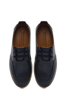 Men's Navy Blue Leather Casual Shoes | Derimod