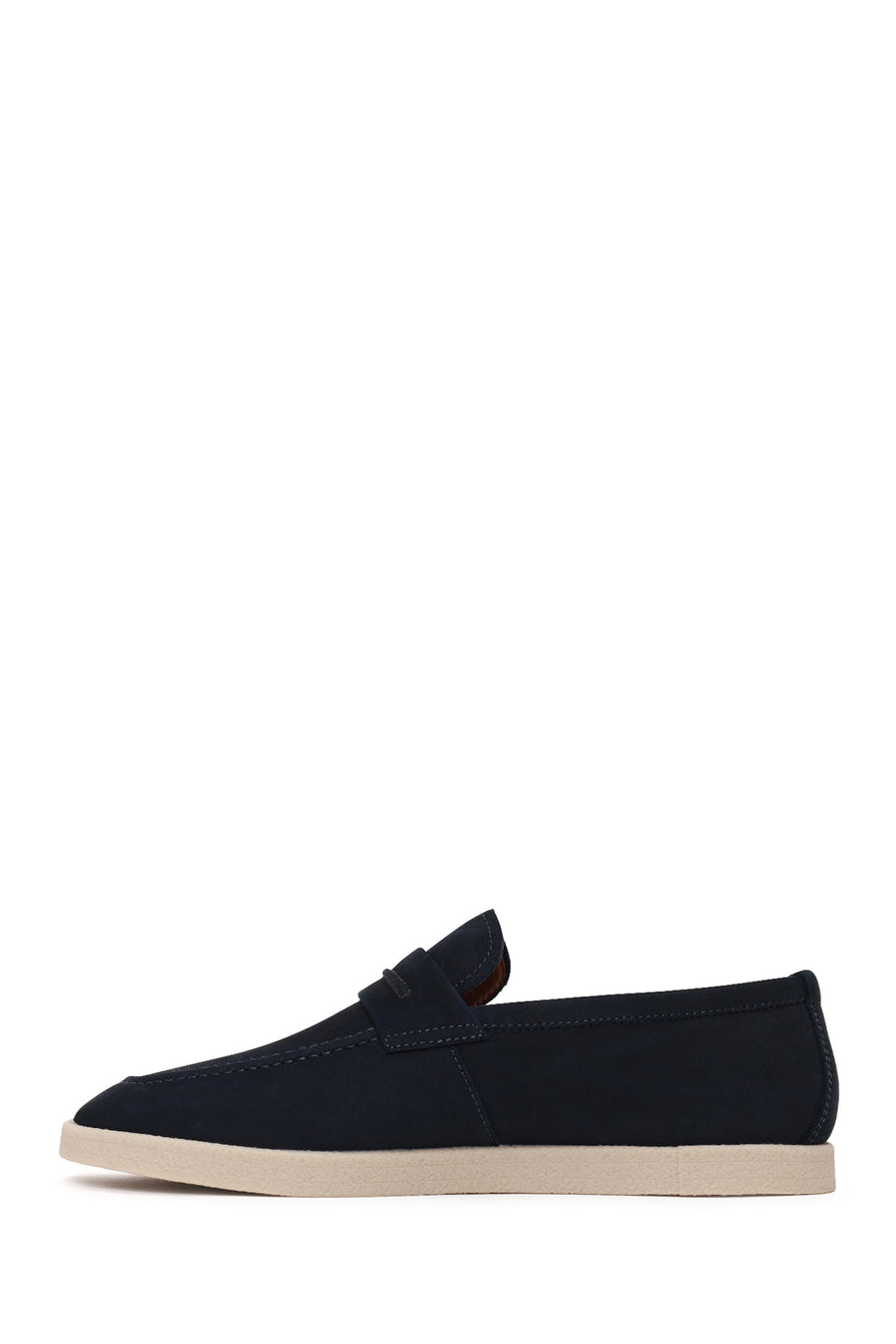 Male Navy Nubuck Leather Loafer