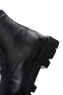 Men's Black Leather Zippered Boots | Derimod