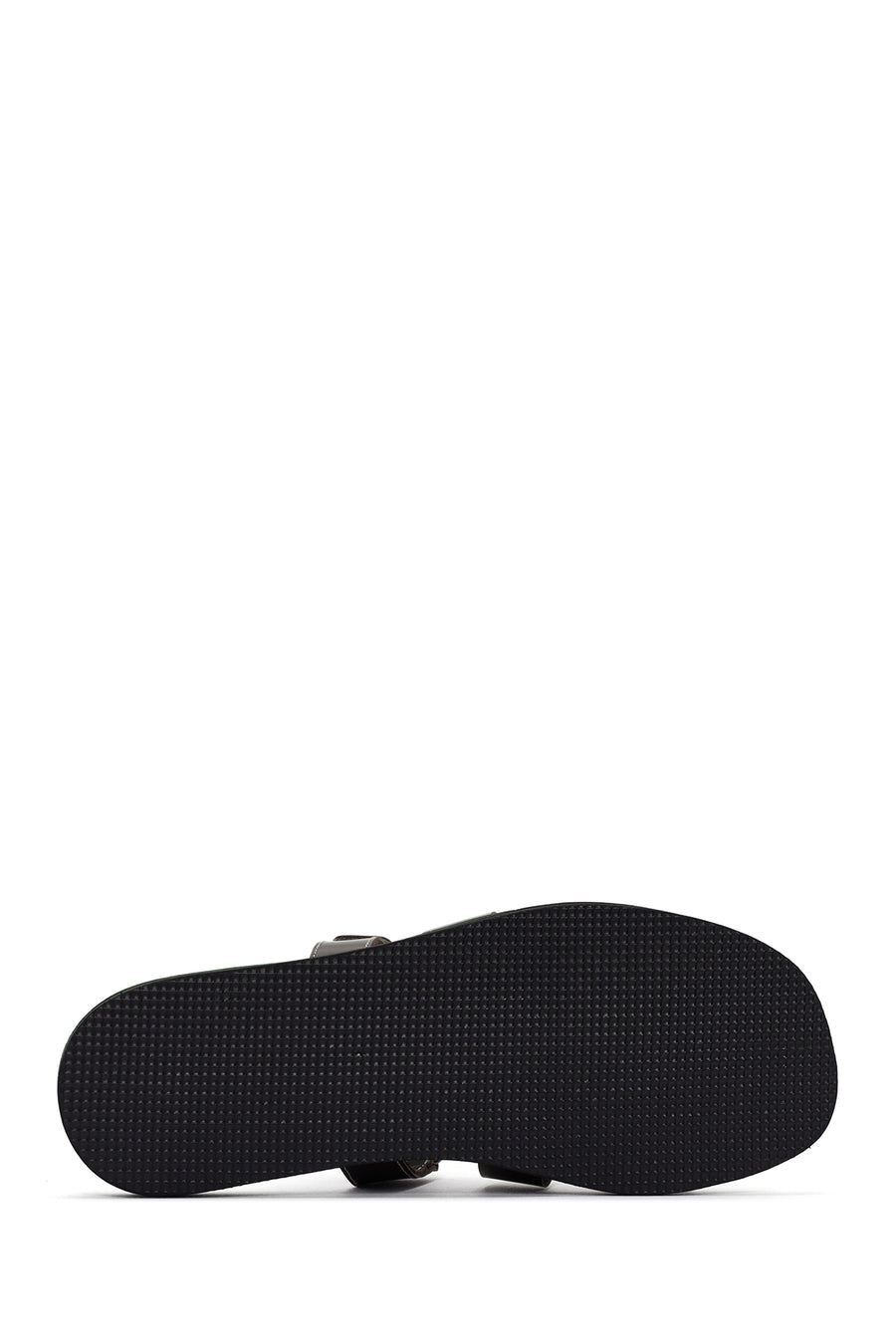 Women's Green Leather Comfort Slippers