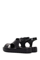 Women's Black Ankle Strap Leather Sandals | Derimod