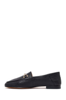 Women's Black Buckle Leather Loafer | Derimod