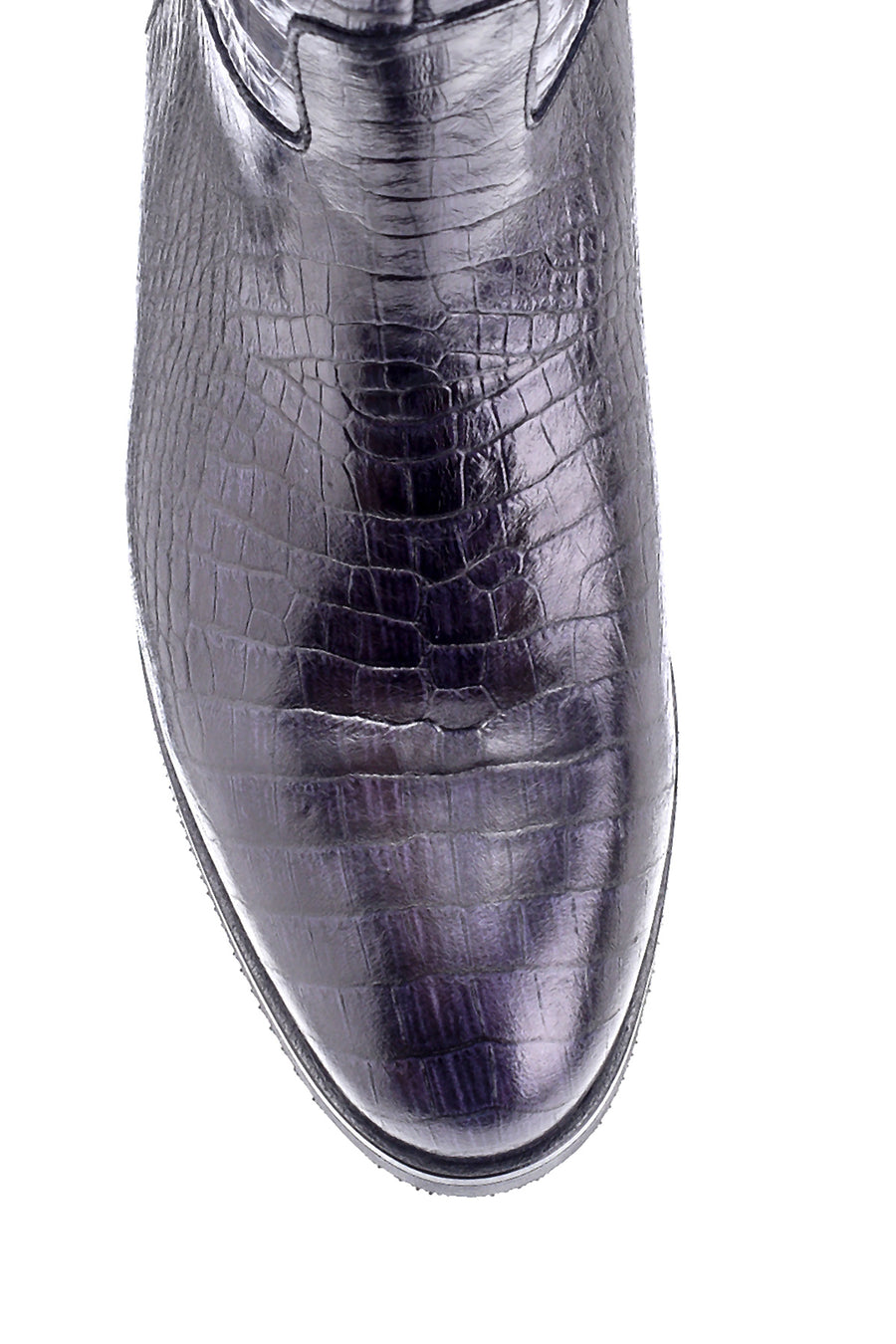 Women's Leather Crocodile Patterned Boots