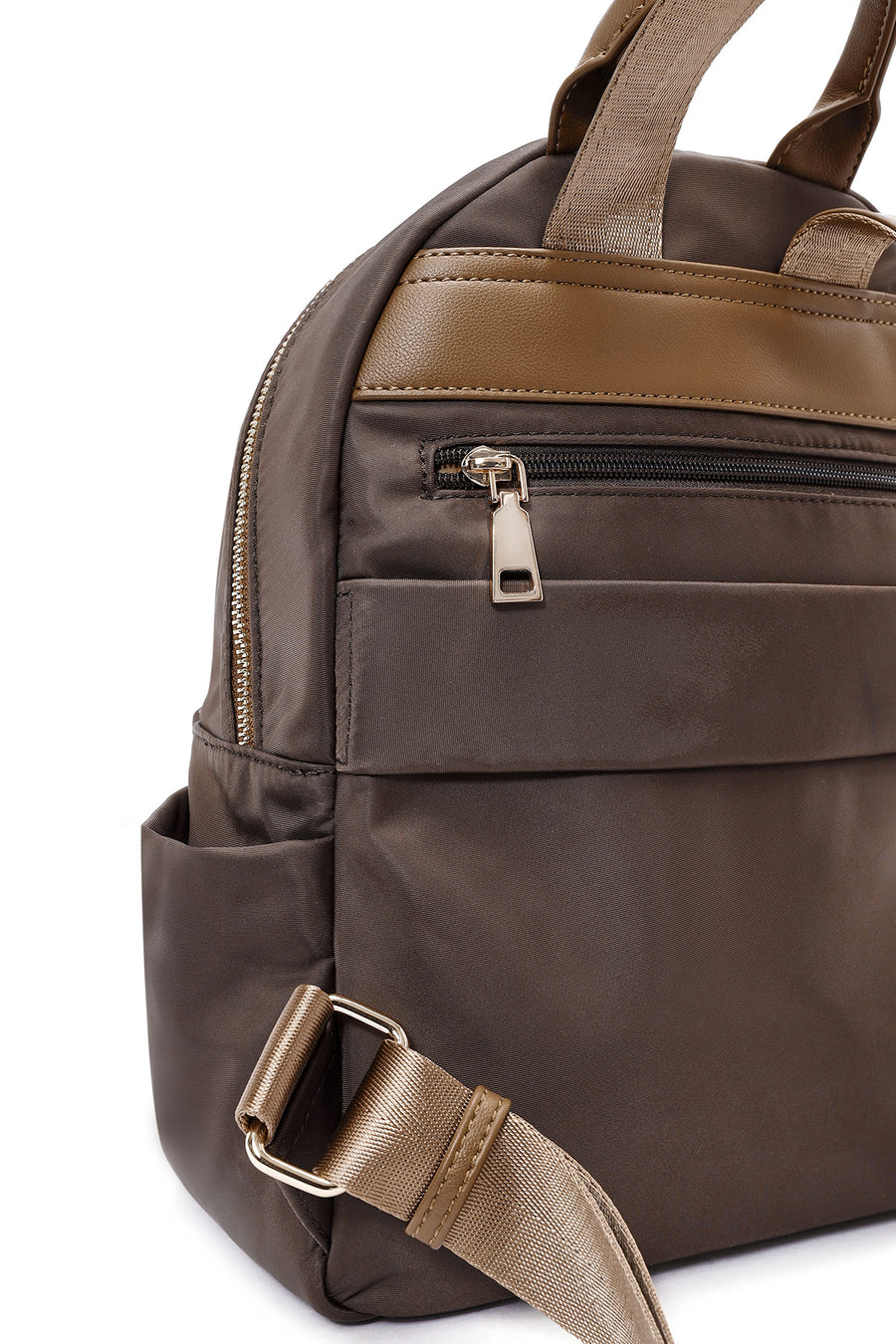 Women's Brown Fabric Backpack