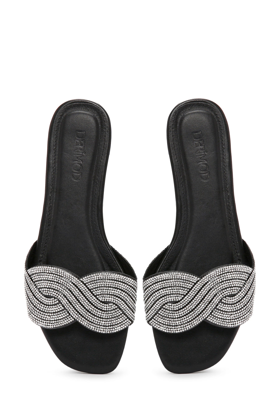 Women's Black Stone Slippers