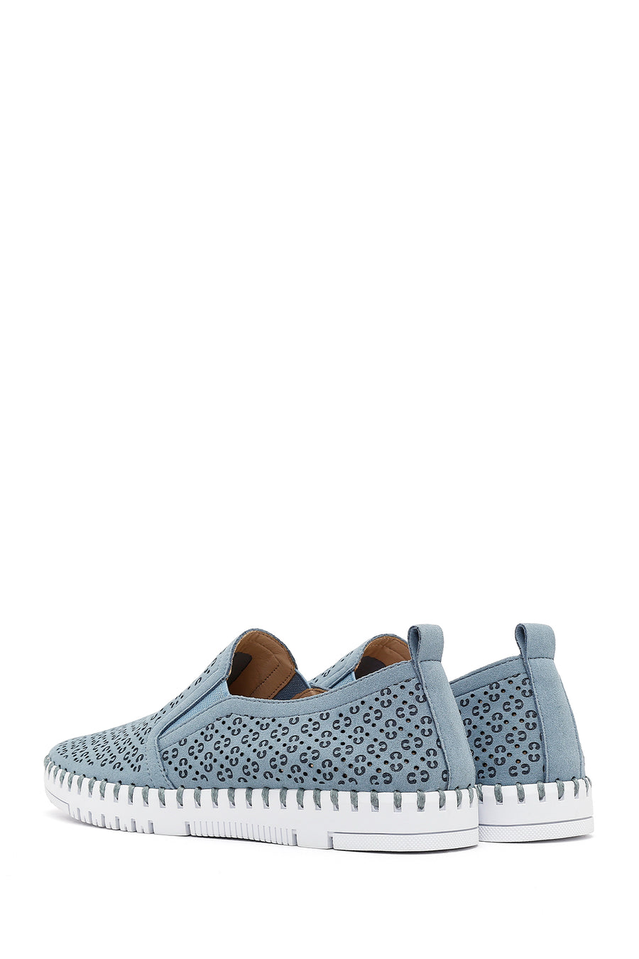 Women's Blue Patterned Fabric Comfort Shoes
