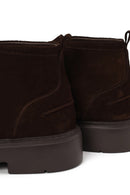 Male Brown Lace-Up Thick-Soled Suede Casual Boots | Derimod