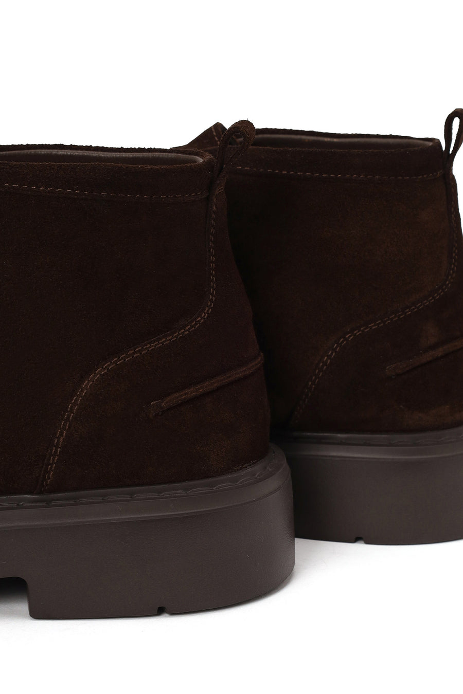 Male Brown Lace-Up Thick-Soled Suede Casual Boots