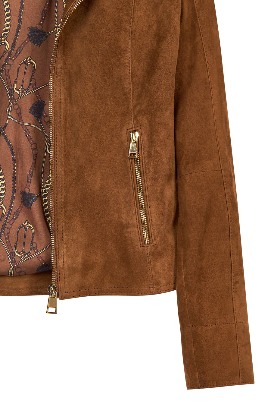Lara Woman Camel Short Suede Leather Jacket