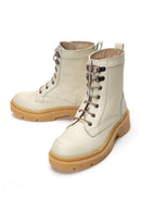 Women's Cream Leather Boots | Derimod