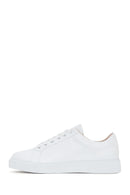 Women's White Lace-Up Leather Sneaker | Derimod