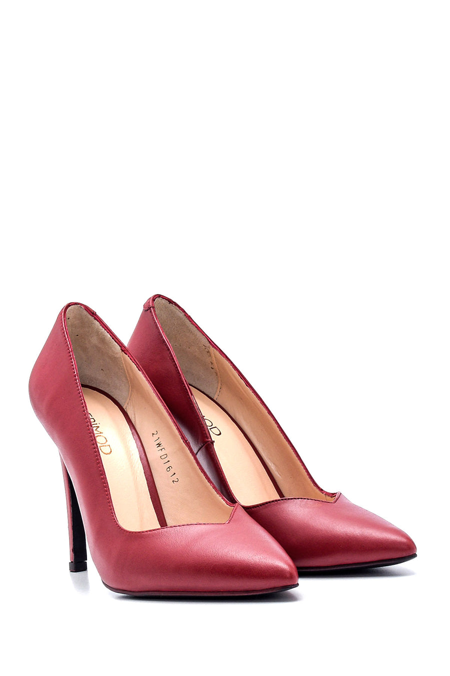 Women's Dark Red Leather Stiletto