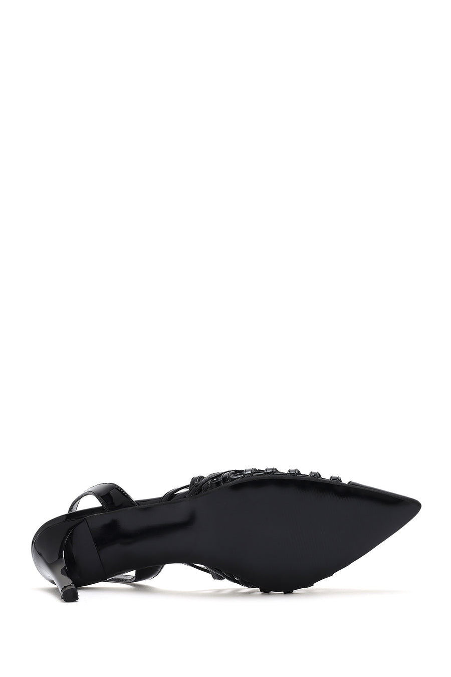 Women's Black Patent Leather Stiletto Heeled Shoes