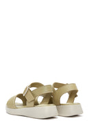 Women's Green Leather Sandals | Derimod