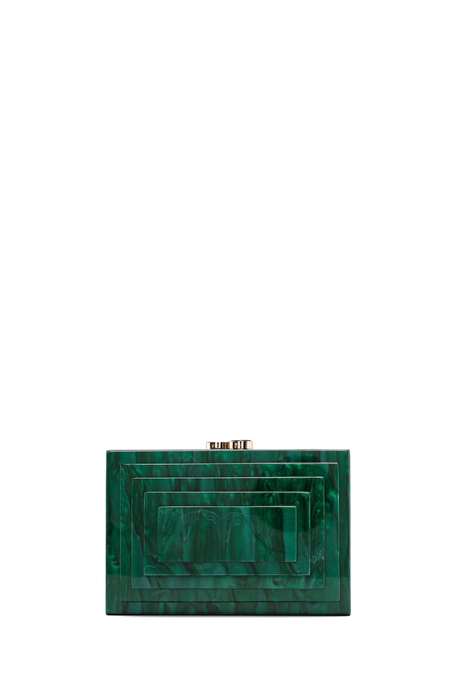 Women's Green Long Chain Strap Mini Box Clutch Bag