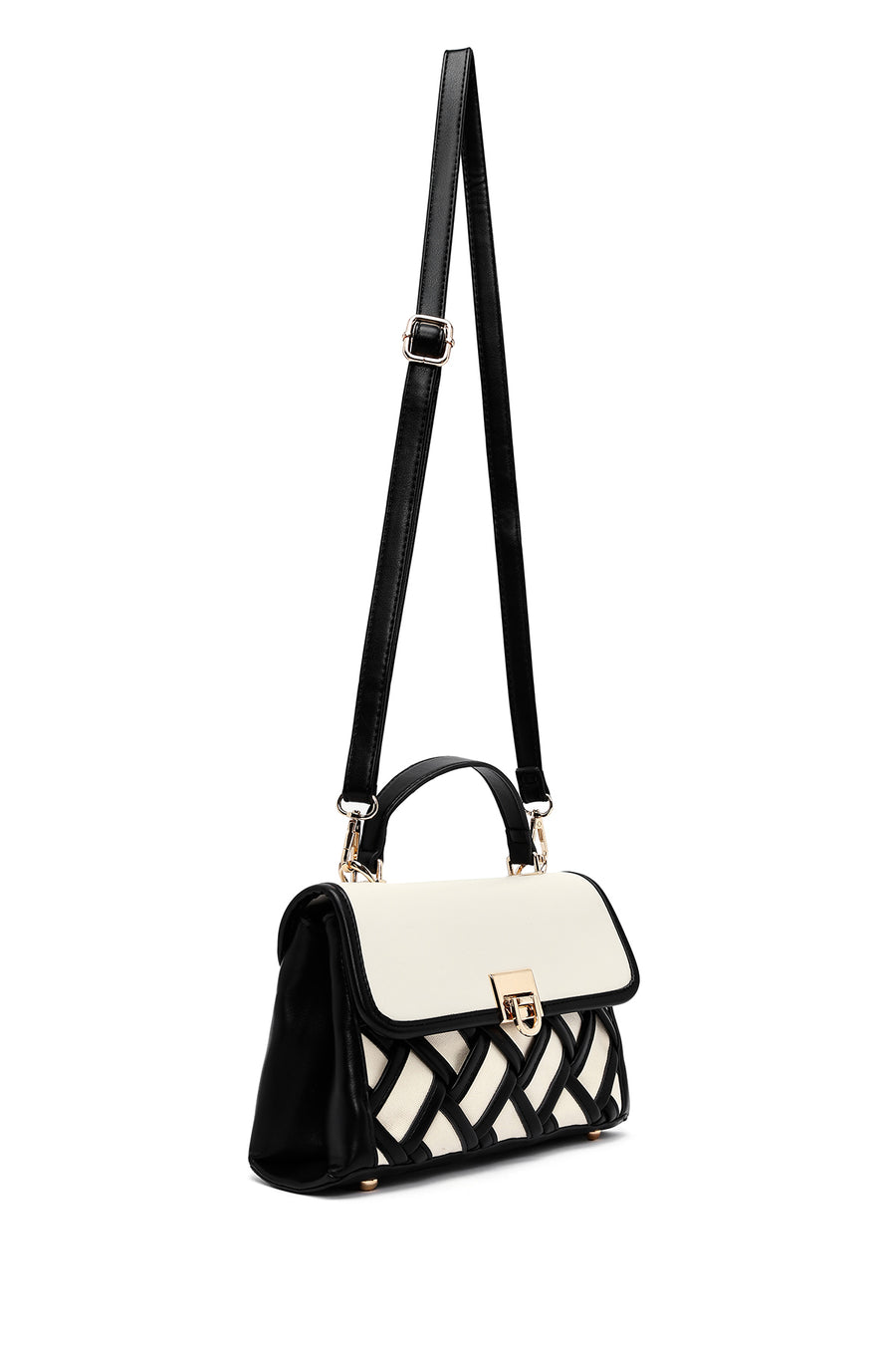 Women's Beige Long Strap Patterned Handbag