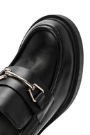 Women's Black Chunky Heel Loafers | Derimod